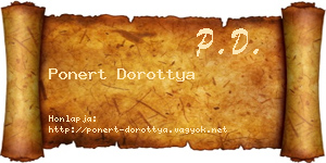 Ponert Dorottya névjegykártya